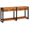  Konsole Asztal 2 2 pcs Barna 160 x 33 x 75 cm Tömör akácfa