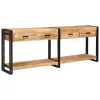  Konzolasztal 2 pcs Barna 200 x 33 x 75 cm Tömör nyers mangófa
