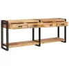  Konzolasztal 2 pcs Barna 200 x 33 x 75 cm Tömör nyers mangófa
