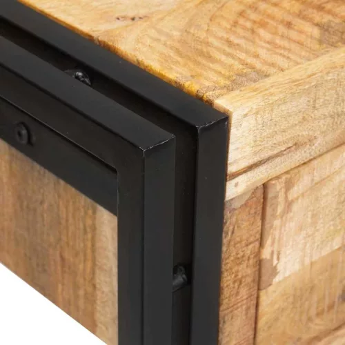  Konzolasztal 2 pcs Barna 200 x 33 x 75 cm Tömör nyers mangófa