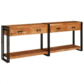 Konzolasztalok 2 pcs Barna 200 x 33 x 75 cm Tömör akácfa