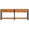  Konzolasztalok 2 pcs Barna 200 x 33 x 75 cm Tömör akácfa