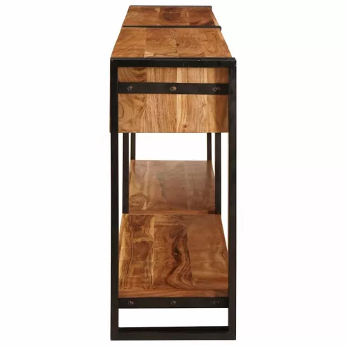  Konzolasztalok 2 pcs Barna 200 x 33 x 75 cm Tömör akácfa