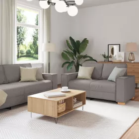  3 darabos kanapé szett párnákkal, taupe szövet