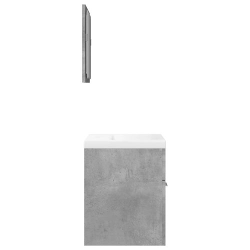  3 részes betonszürke szerelt fa fürdőszobai bútorszett