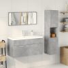  4 részes betonszürke szerelt fa fürdőszobai bútorszett