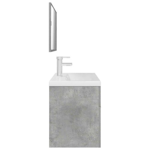  3 részes betonszürke szerelt fa fürdőszobai bútorszett