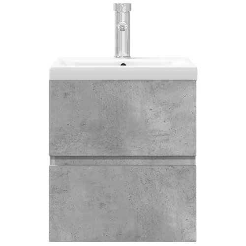  2 részes betonszürke szerelt fa fürdőszobai bútorszett