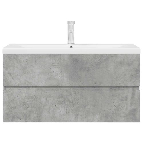  2 részes betonszürke szerelt fa fürdőszobai bútorszett