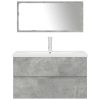  3 részes betonszürke szerelt fa fürdőszobai bútorszett