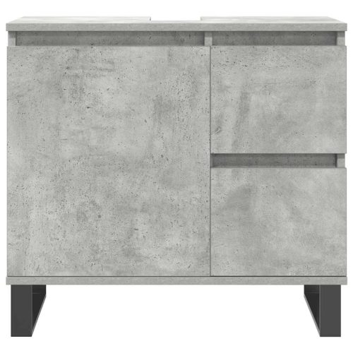  3 részes betonszürke szerelt fa fürdőszobai bútorszett