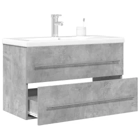  2 részes betonszürke szerelt fa fürdőszobai bútorszett