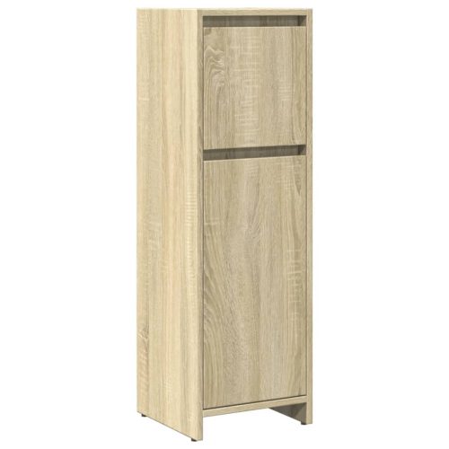  3 részes sonoma tölgyszínű szerelt fa fürdőszobai bútorszett