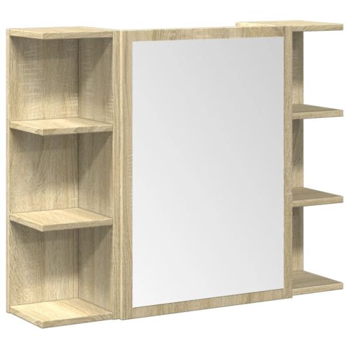  3 részes sonoma tölgyszínű szerelt fa fürdőszobai bútorszett