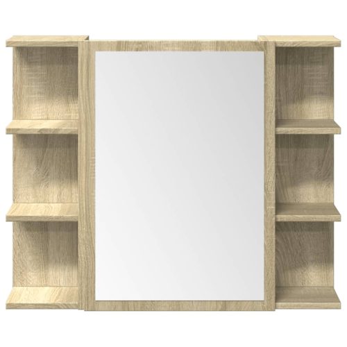  3 részes sonoma tölgyszínű szerelt fa fürdőszobai bútorszett