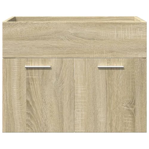  3 részes sonoma tölgyszínű szerelt fa fürdőszobai bútorszett