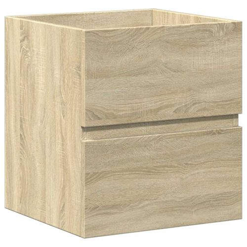  2 részes sonoma tölgyszínű szerelt fa fürdőszobai bútorszett