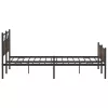  barna tölgy színű fém ágykeret matrac nélkül 200 x 200 cm