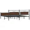  barna tölgy színű fém ágykeret matrac nélkül 200 x 200 cm