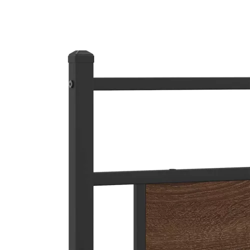  barna tölgy színű fém ágykeret matrac nélkül 200 x 200 cm