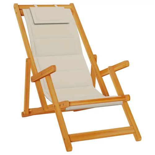  2 db-os Összecsukható Strandfotel Taupe Tömör Akácfából & Textilénből