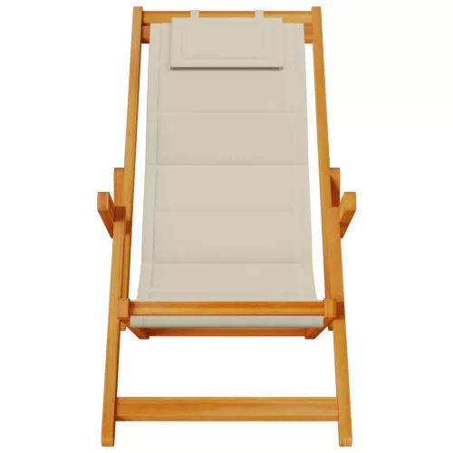  2 db-os Összecsukható Strandfotel Taupe Tömör Akácfából & Textilénből