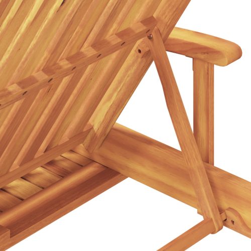  Napozóágy párnával és asztallal, piros tömör akácfából