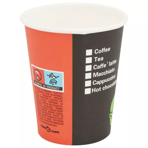  1000 db papír kávéscsészék fedővel 8oz 240ml