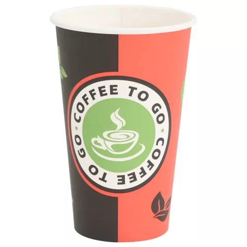  1000 db papír kávéscsészék fedővel 16oz 400ml
