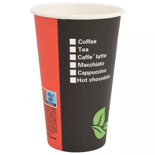  1000 db papír kávéscsészék fedővel 16oz 400ml