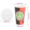  1000 db papír kávéscsészék fedővel 16oz 400ml