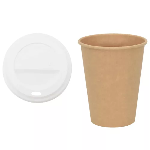  1000 db papír kávéscsészék fedővel 12oz 300ml