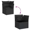  4 részes fekete polyrattan kerti ülőgarnitúra párnákkal