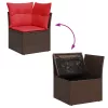  4 részes barna polyrattan kerti ülőgarnitúra párnákkal