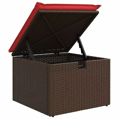  4 részes barna polyrattan kerti ülőgarnitúra párnákkal