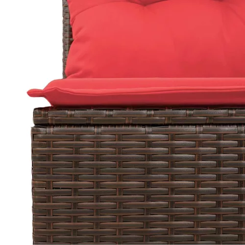  4 részes barna polyrattan kerti ülőgarnitúra párnákkal