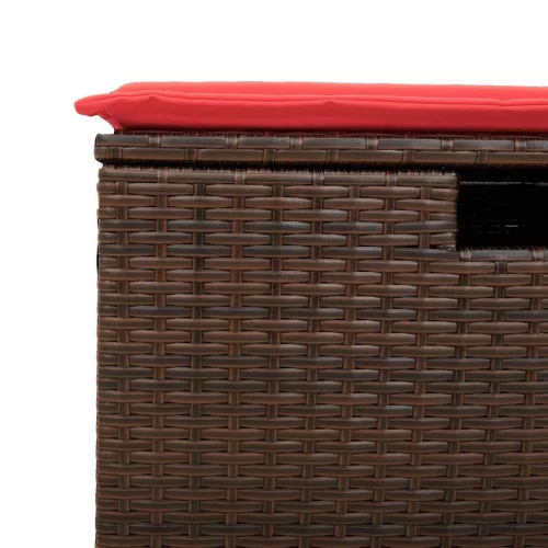  4 részes barna polyrattan kerti ülőgarnitúra párnákkal