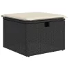  7 részes fekete polyrattan kerti ülőgarnitúra párnával