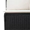 7 részes fekete polyrattan kerti ülőgarnitúra párnával