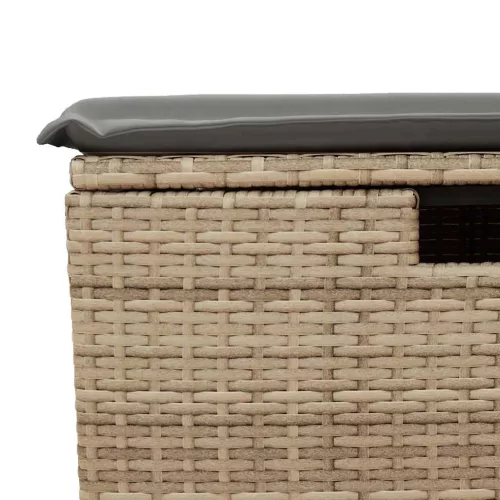  8 részes bézs polyrattan kerti ülőgarnitúra párnával