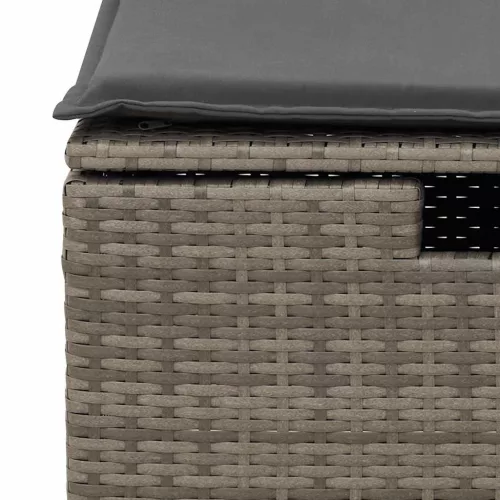  4 részes szürke polyrattan kerti ülőgarnitúra párnákkal