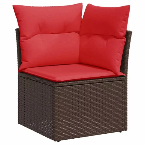  6 részes barna polyrattan kerti ülőgarnitúra párnával