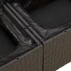  4 részes fekete polyrattan kerti ülőgarnitúra párnákkal