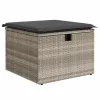  5 részes világosszürke polyrattan kerti ülőgarnitúra párnákkal