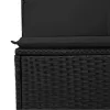  6 részes fekete polyrattan kerti ülőgarnitúra párnákkal