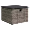  7 részes szürke polyrattan kerti ülőgarnitúra párnákkal