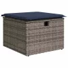  7 részes szürke polyrattan kerti ülőgarnitúra párnákkal