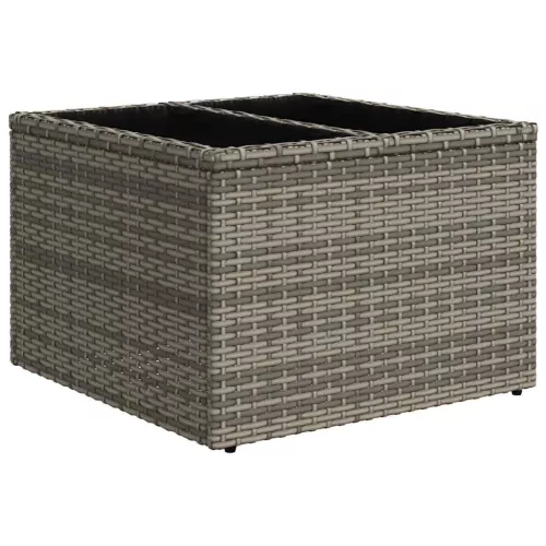 7 részes szürke polyrattan kerti ülőgarnitúra párnákkal