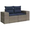  6 részes szürke polyrattan kerti ülőgarnitúra párnákkal