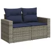  7 részes szürke polyrattan kerti ülőgarnitúra párnákkal